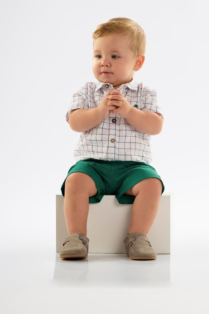 UP BABY BEBE NIÑO CONJ DE SHORT WHITE