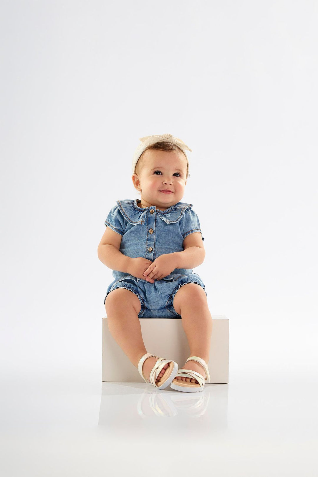 UP BABY BEBE NIÑA CONJ DE SHORT DENIM BLUE