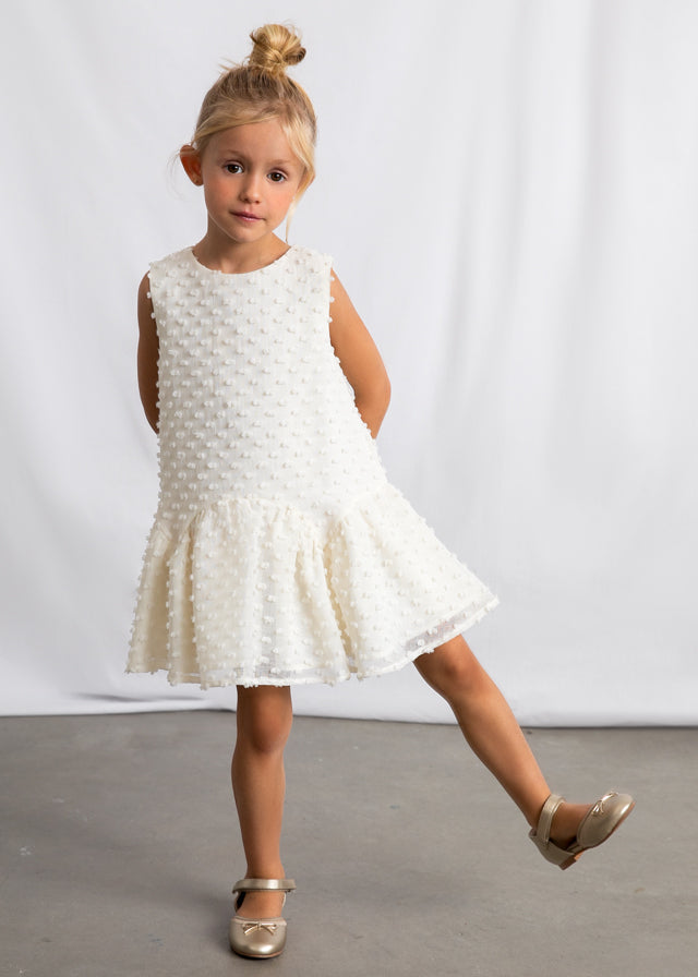 Mayoral Vestido Plumeti Hueso para Niña
