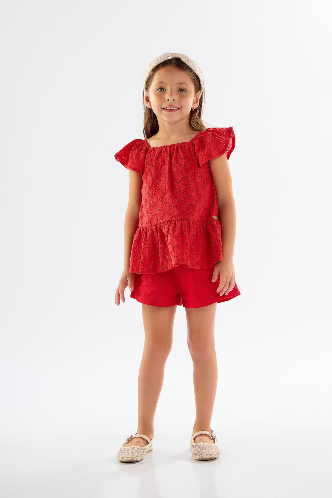 UP BABY NIÑA CONJ DE SHORT RED