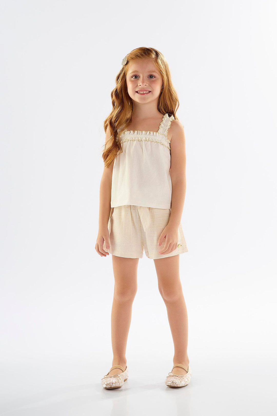 UP BABY NIÑA CONJ DE SHORT OFF WHITE