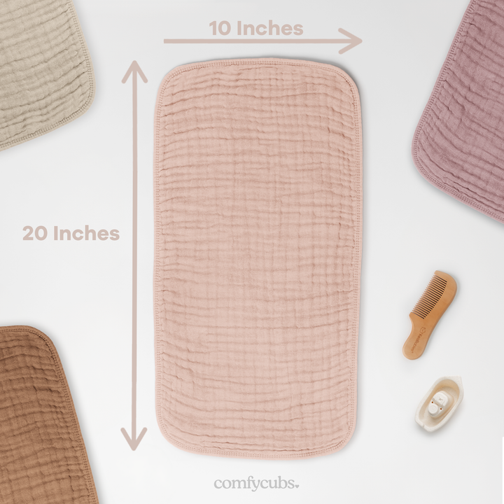 COMFY CUBS BEBE NIÑA SACAGASES MUSLIN BLUSH 6PK