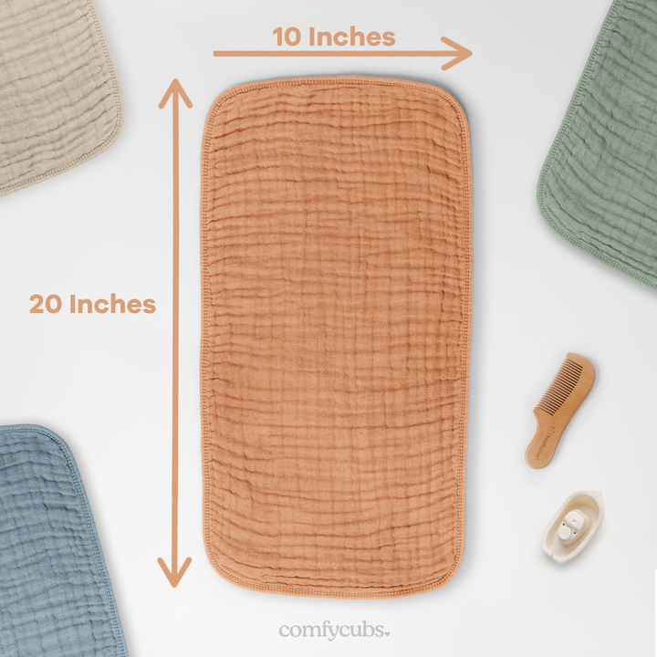 COMFY CUBS BEBE NIÑO SACAGASES MUSLIN CARAMEL 10PK