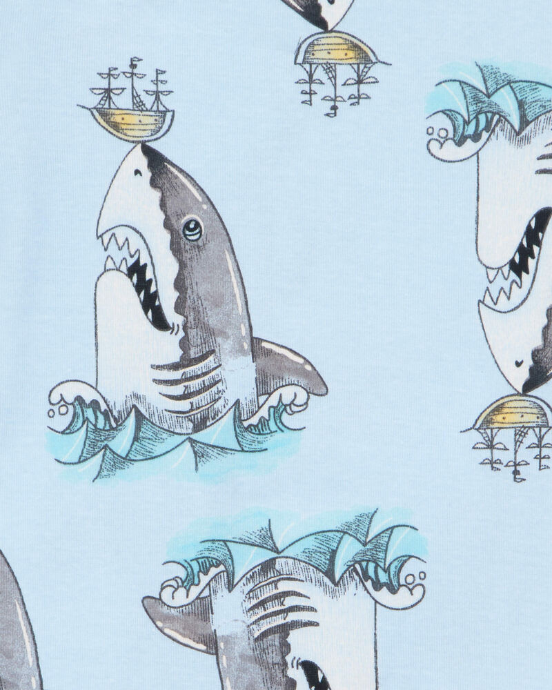 CARTERS NIÑO PIJAMA WHITE/BLUE SHARK 4PK