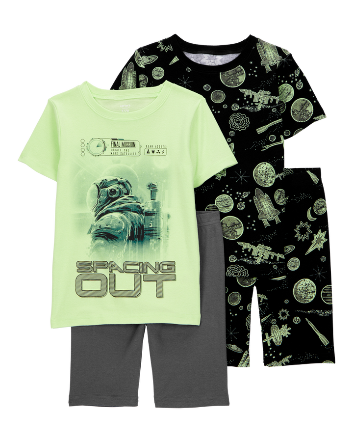 CARTERS NIÑO PIJAMA GREEN/BLK SPACE 4PK