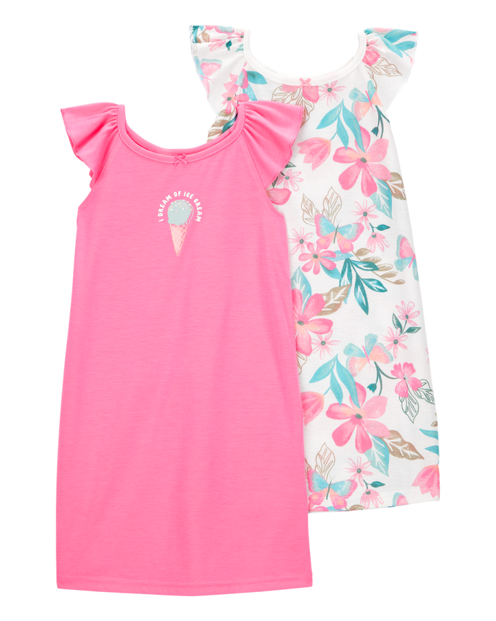 CARTERS NIÑA PIJAMA PINK ICE CREAM FLORAL