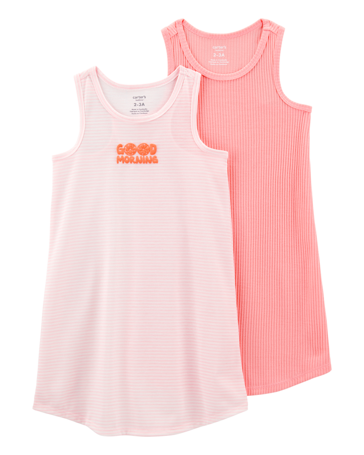 CARTERS NIÑA PIJAMA STRIPE CORAL/PINK