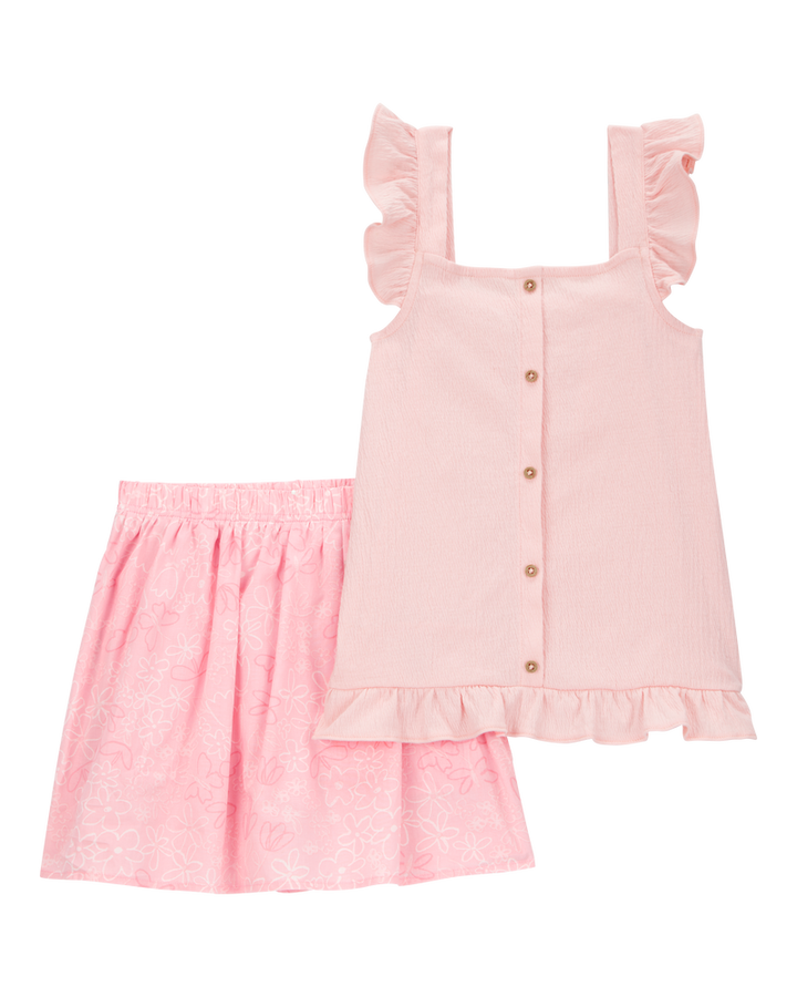 CARTERS NIÑA CONJ. DE FALDA PINK GREEN STRIPE 2PK