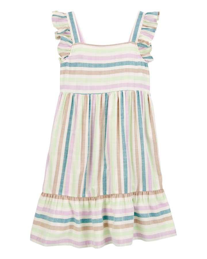 CARTERS NIÑA VESTIDO GREEN MULTI STRIPE