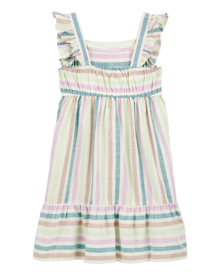 CARTERS NIÑA VESTIDO GREEN MULTI STRIPE