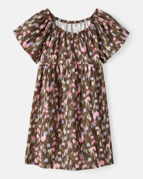 OSHKOSH NIÑA VESTIDO WOVEN BROWN