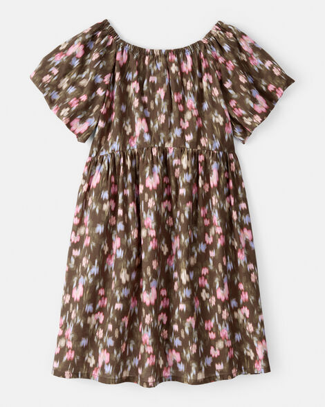 OSHKOSH NIÑA VESTIDO WOVEN BROWN