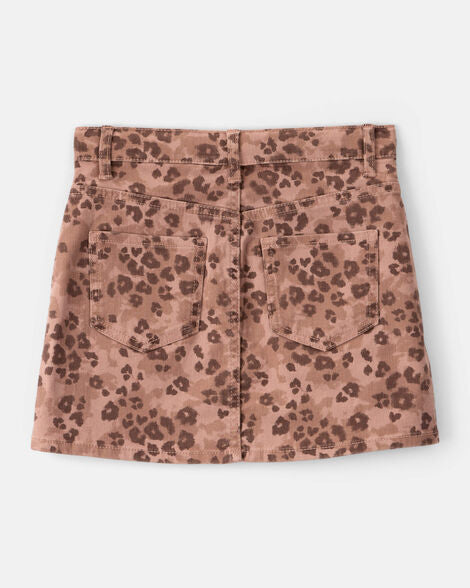 OSHKOSH NIÑA FALDA DENIM LEOPARD PRINT BROWN