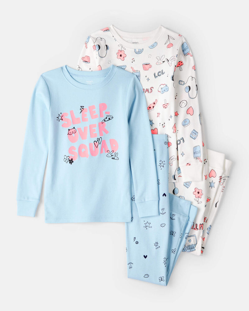 CARTERS NIÑA PIJAMA COTTON PRINT 4PCS