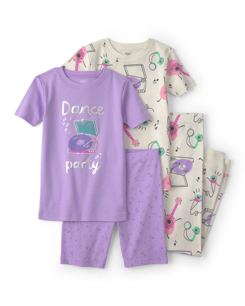 Carters Pijama Cotton Print 4pcs para Niña