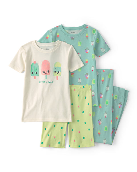 Carters Pijama Cotton Print 4pcs para Niña
