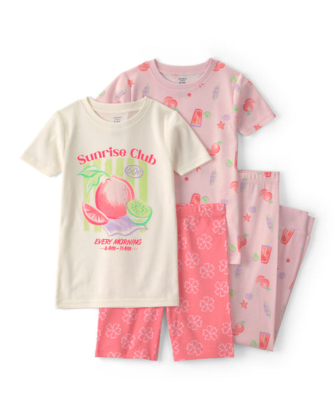 Carters Pijama Cotton Print 4pcs para Niña