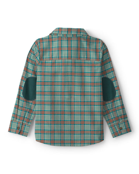Carters Camisa M/l Woven Plaid Multi Green para Niño