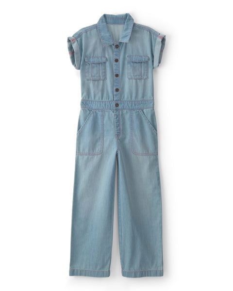 OSHKOSH NIÑA OVEROL M/C DENIM W/CONTRAST STITCH