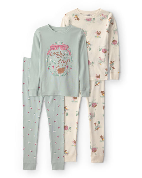 Carters Pijama Cotton Country Chicken 4pcs para Niña