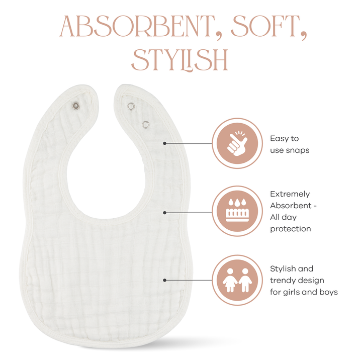 COMFY CUBS BABERO MUSLIN WHITE 8PK