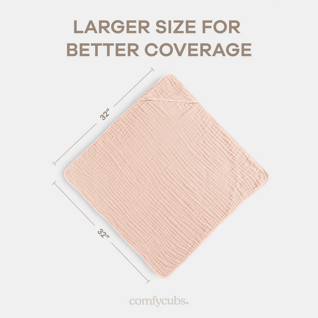 COMFY CUBS TOALLA CON CAPUCHA BLUSH 2PK