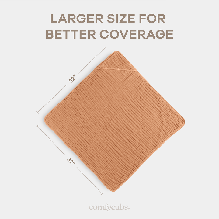 COMFY CUBS TOALLA CON CAPUCHA CARAMEL 2PK