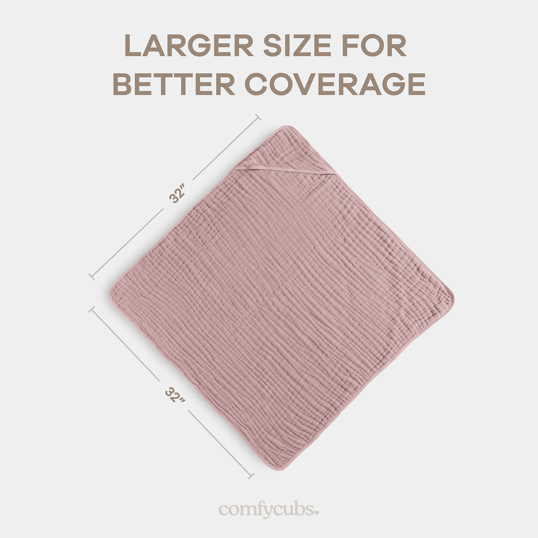 COMFY CUBS TOALLA CON CAPUCHA MAUVE 2PK