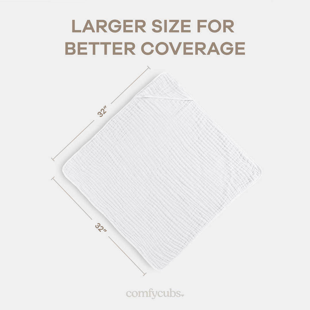 COMFY CUBS TOALLA CON CAPUCHA WHITE 2PK