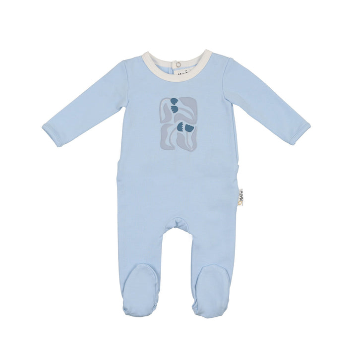 MANIERE BEBE NIÑO PIJAMA PUFF PAINT FLOWER PALE BLUE