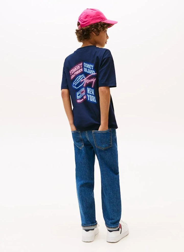 TOMMY HILFIGER NIÑO TSHIRT NEON GRAPHIC DARK NIGHT NAVY