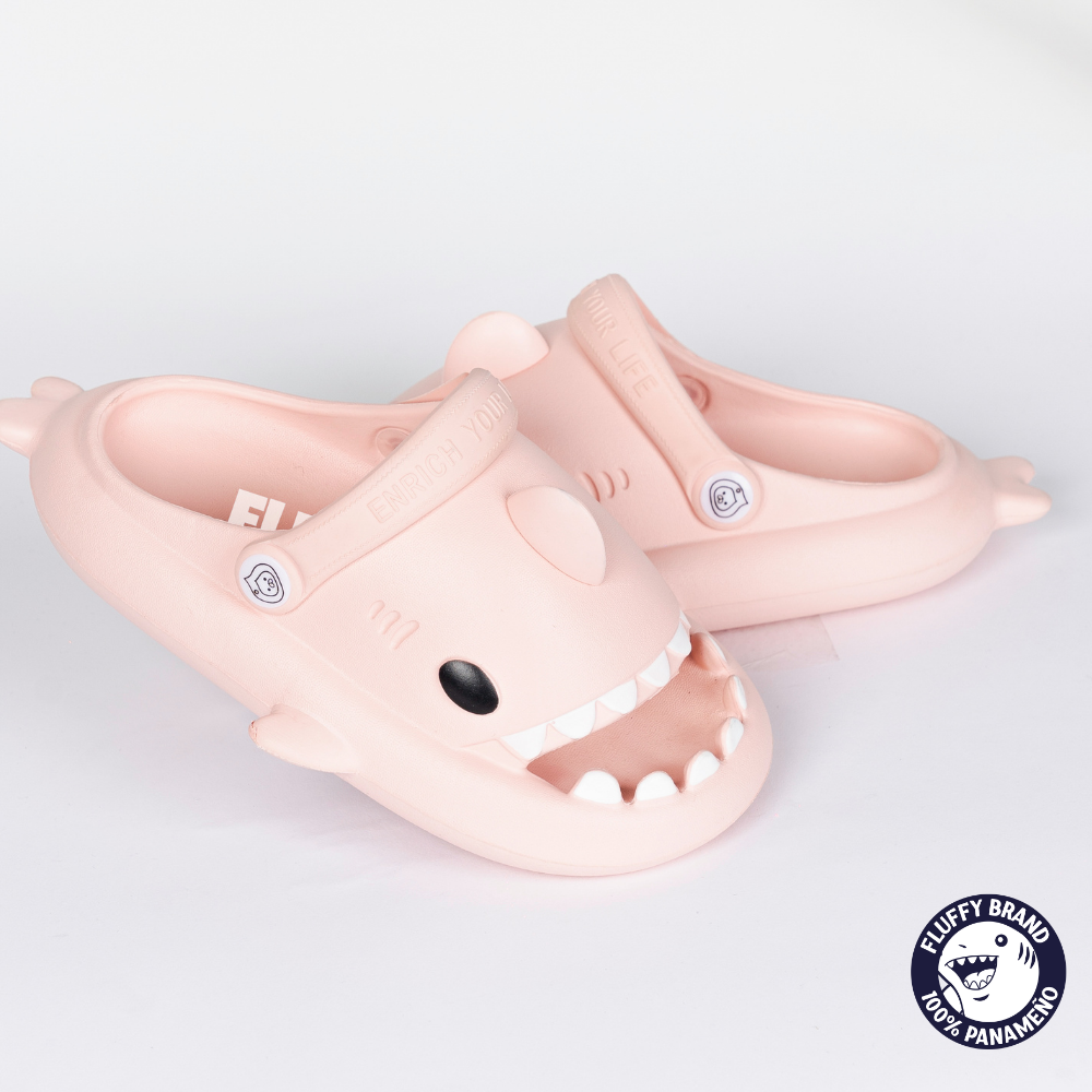 FLUFFY NIÑA CHANCLETA SHARK BABY PINK