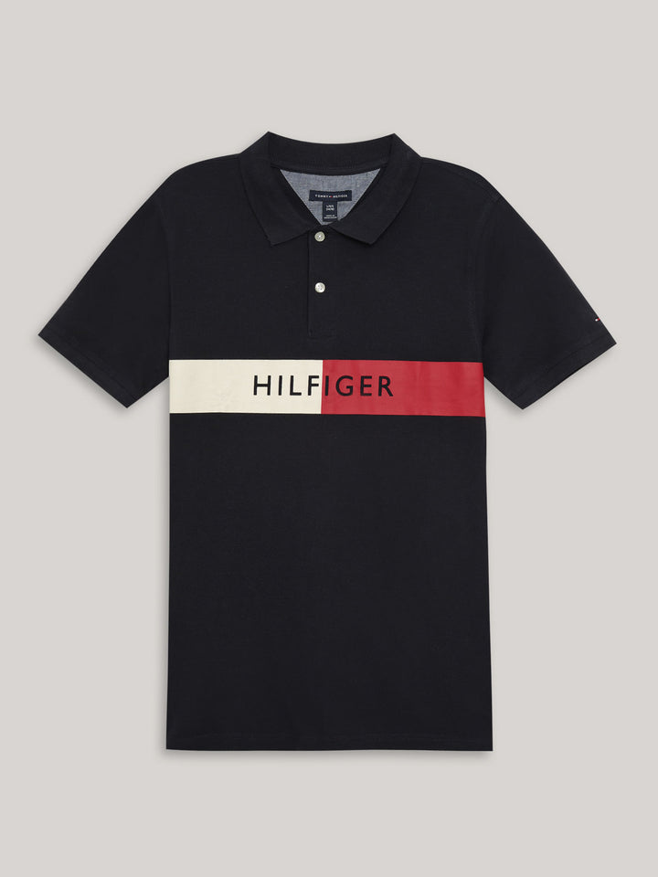 TOMMY HILFIGER NIÑO POLO SPLIT STRIPE NAVY BLAZER