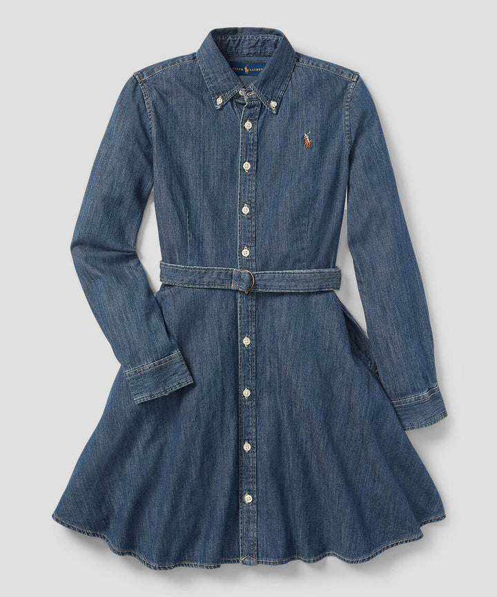 RALPH LAUREN NIÑA VESTIDO LT WT DENIM INDIGO