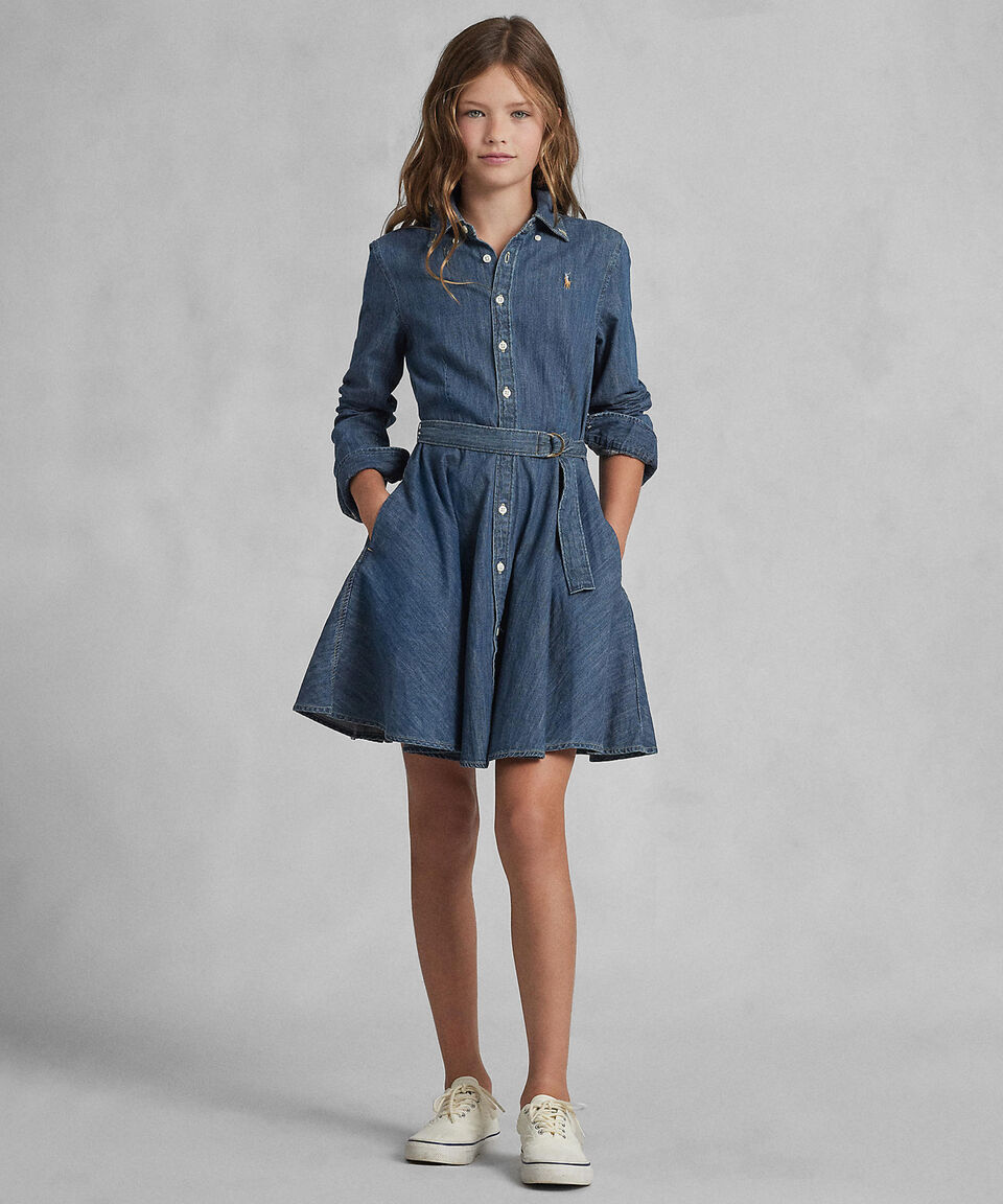 RALPH LAUREN NIÑA VESTIDO LT WT DENIM INDIGO