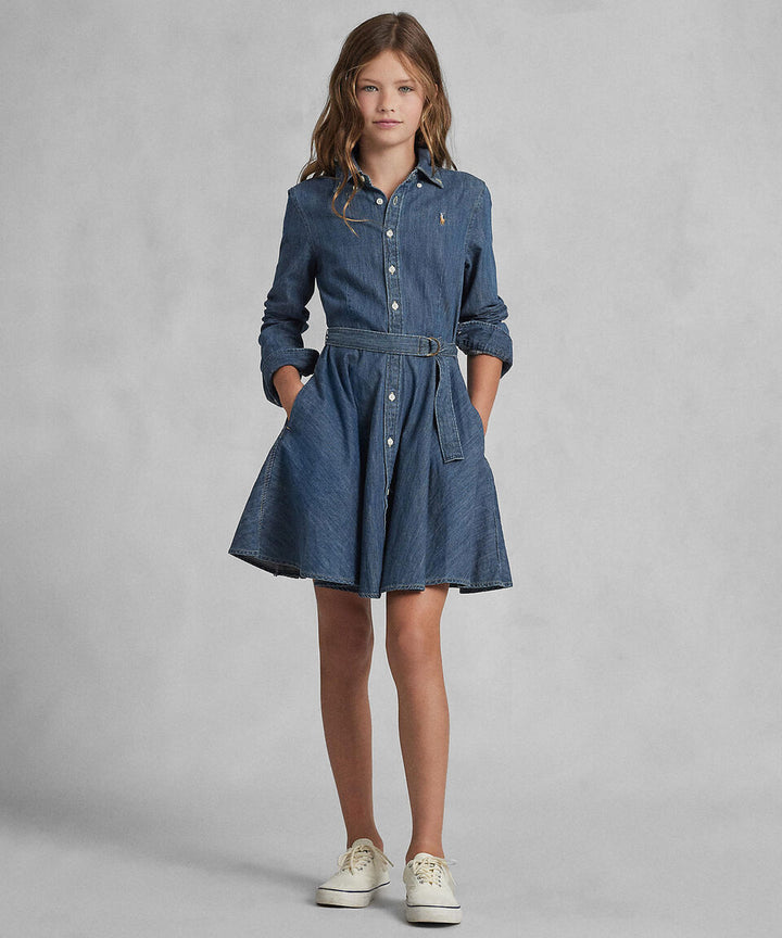 RALPH LAUREN NIÑA VESTIDO LT WT DENIM INDIGO
