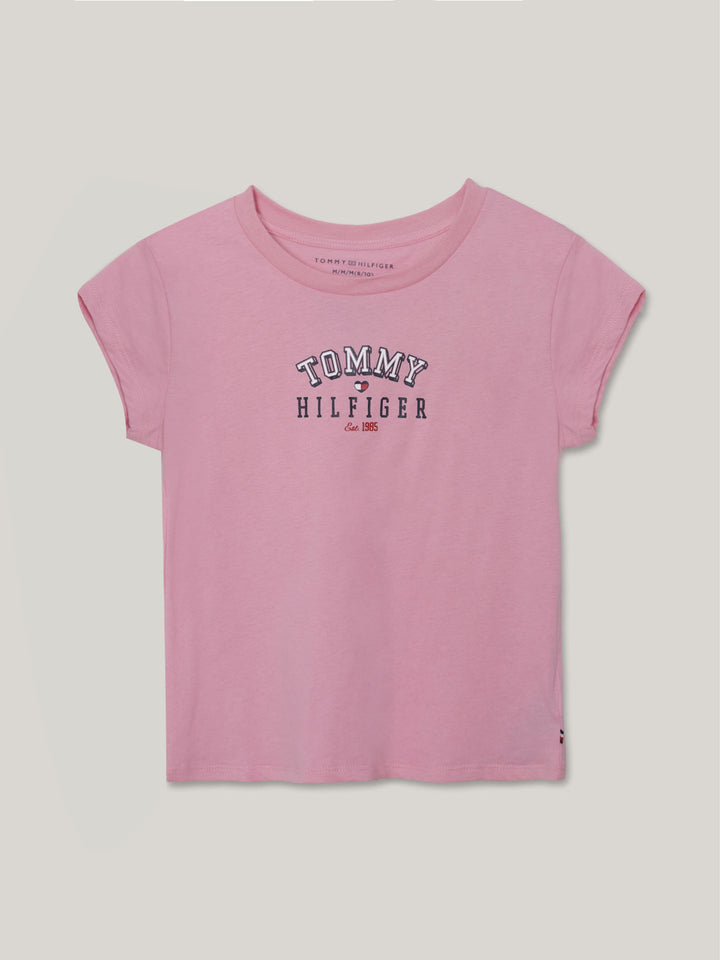 TOMMY HILFIGER NIÑA TSHIRT HEART FLAG SS PALE PRIMROSE