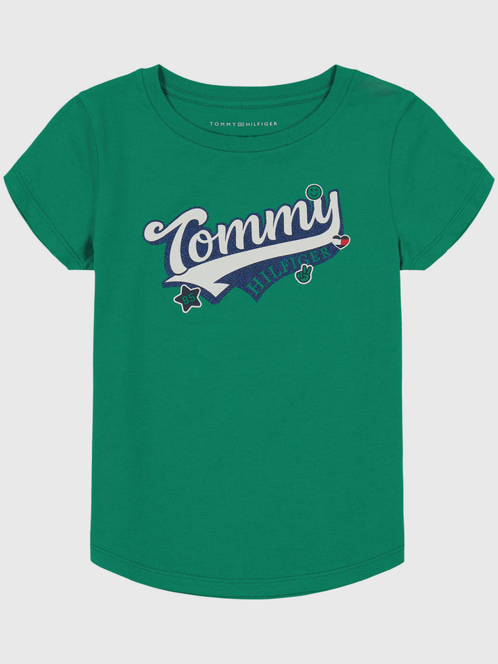 TOMMY HILFIGER NIÑA TSHIRT HILFIGER GLITTER SS GREEN MALACHITE