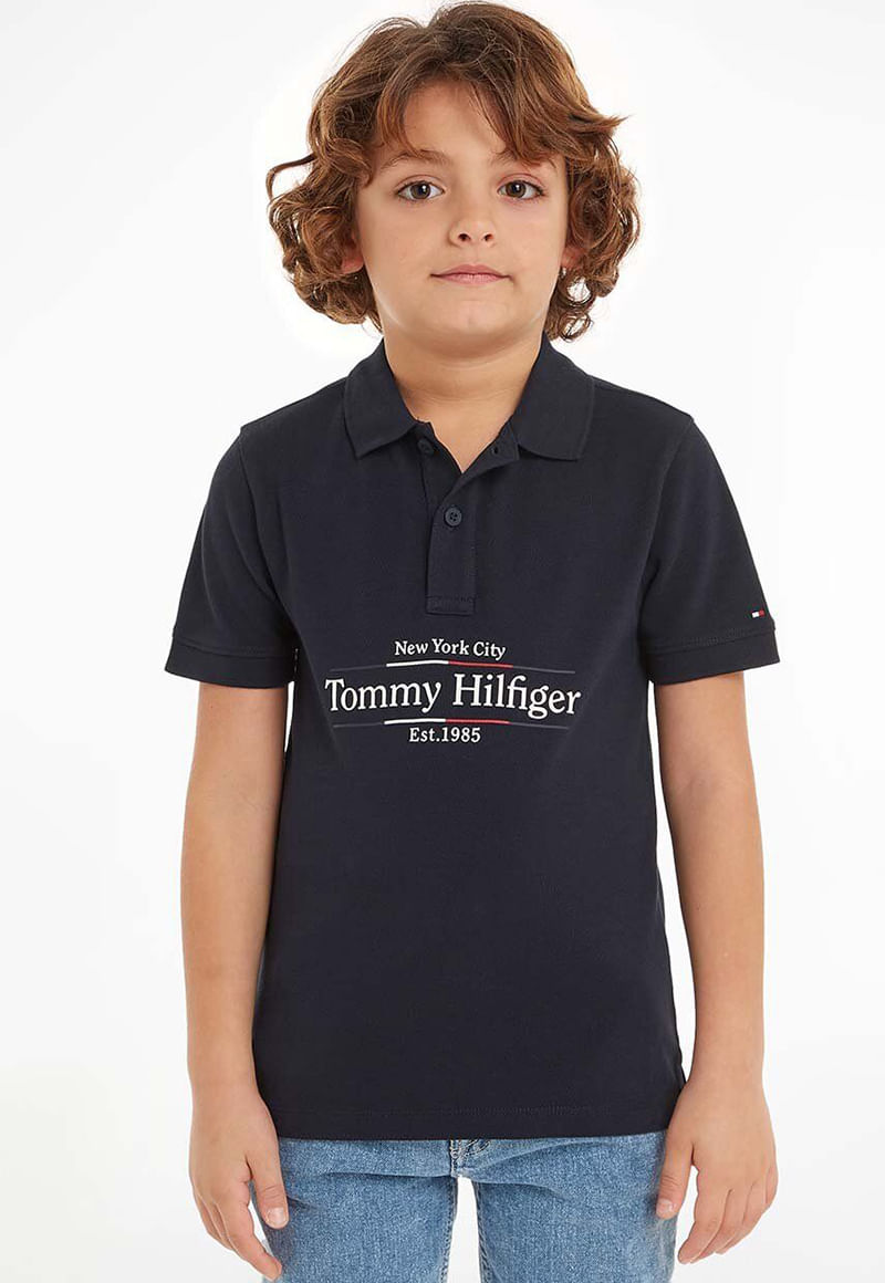 TOMMY HILFIGER NIÑO POLO ICON REGULAR SS DESERT SKY