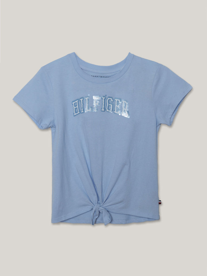 TOMMY HILFIGER NIÑA TSHIRT HILFIGER PEAKED SEQUIN SS CHAMBRAY BLUE