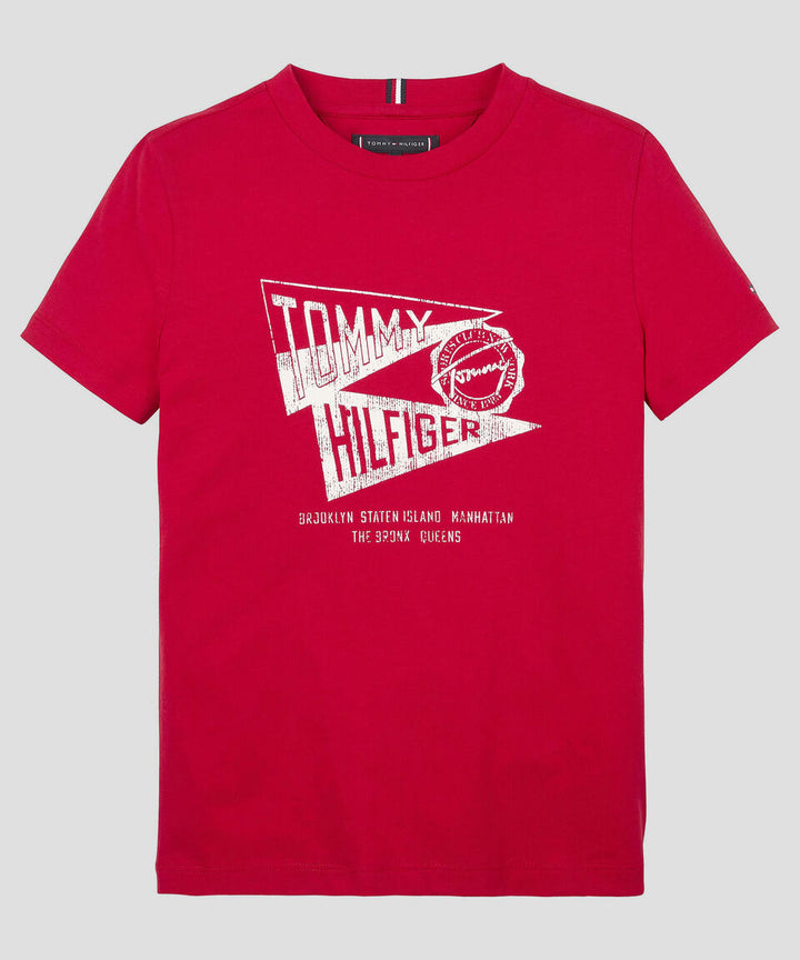 TOMMY HILFIGER NIÑO TSHIRT TEXTURED GRAPHIC PRINT PRIMARY RED