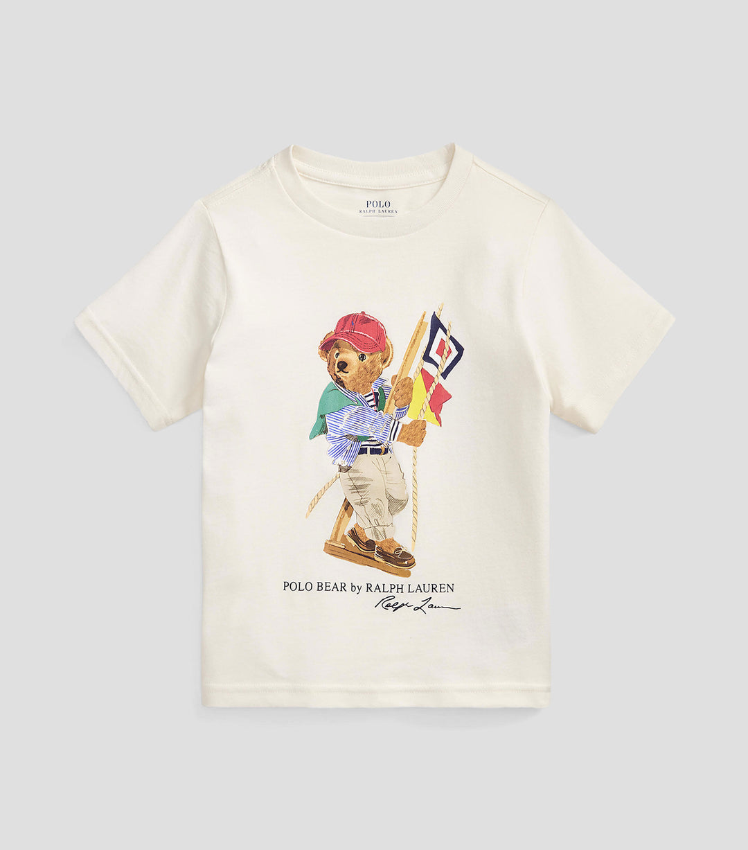 RALPH LAUREN NIÑO TSHIRT 26/1 JERSEY SP26 BEAR DECKWASH WHITE