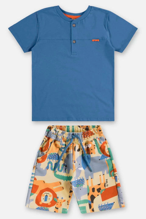 UP BABY NIÑO CONJ. DE SHORT AZUL CAPTAIN'S