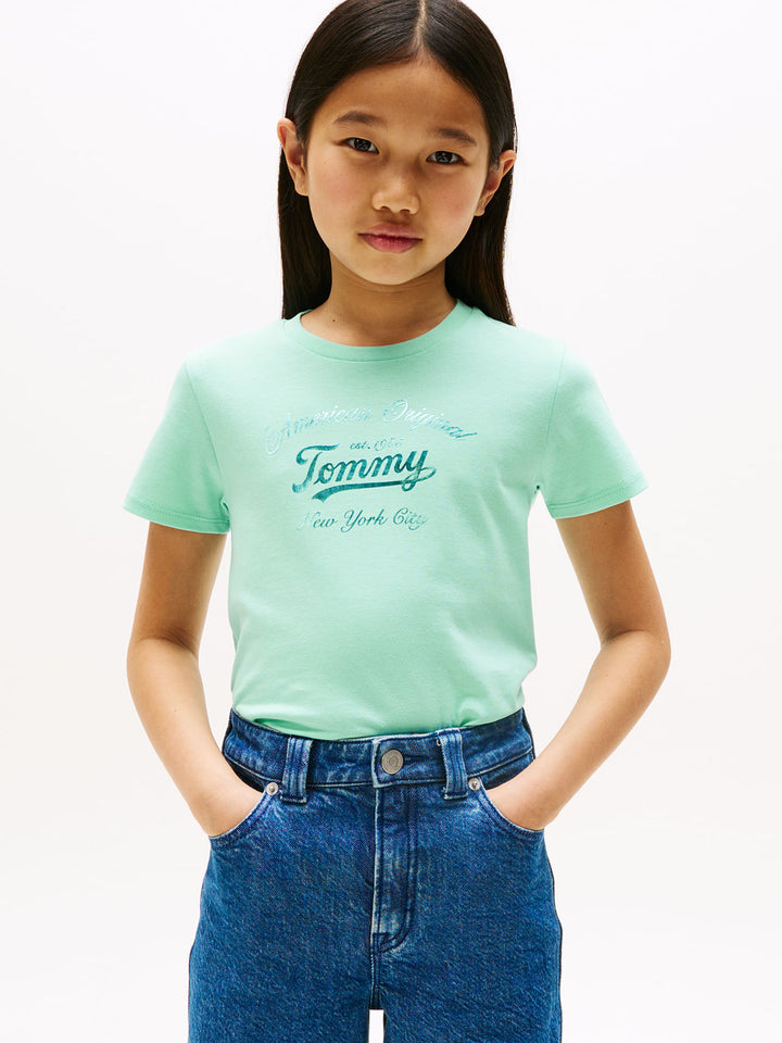 TOMMY HILFIGER NIÑA TSHIRT SCRIPT MENTHOL