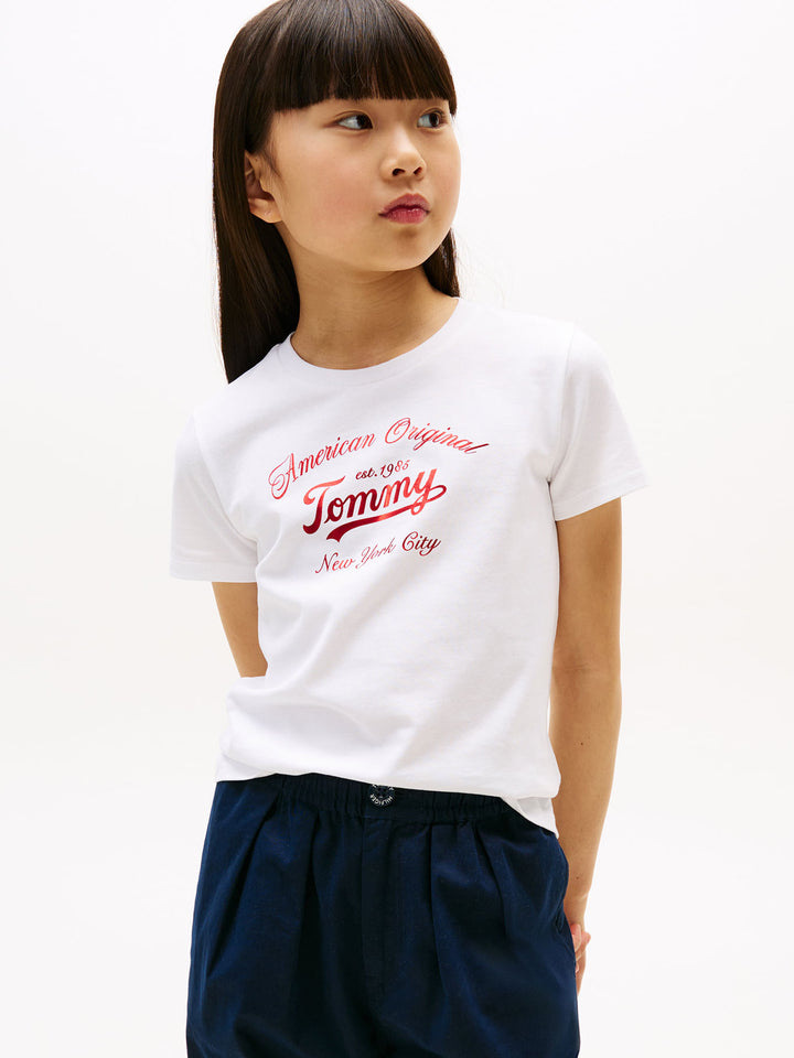 TOMMY HILFIGER NIÑA TSHIRT TOMMY SCRIPT WHITE