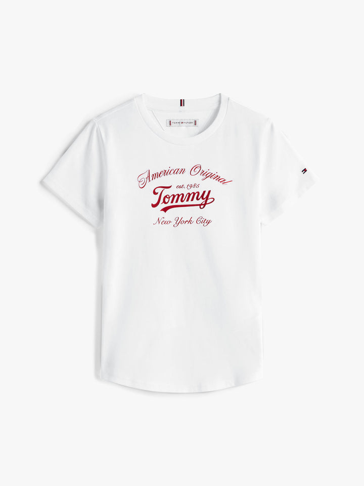 TOMMY HILFIGER NIÑA TSHIRT TOMMY SCRIPT WHITE