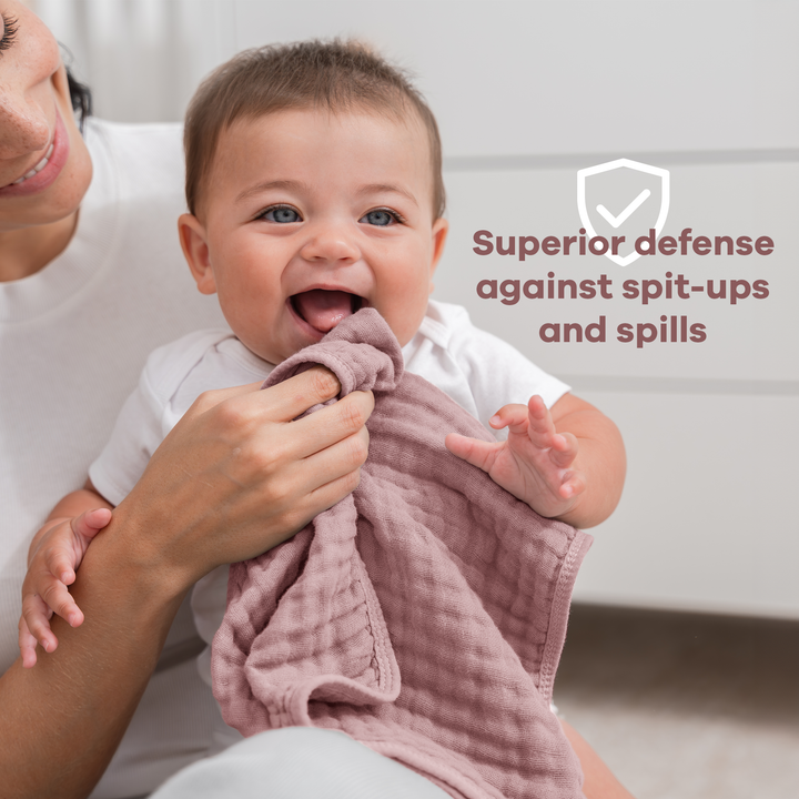 COMFY CUBS BEBE NIÑA SACAGASES MUSLIN MAUVE 6PK