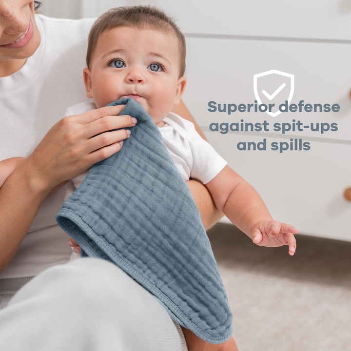 COMFY CUBS BEBE NIÑO SACAGASES MUSLIN PACIFIC BLUE 6PK