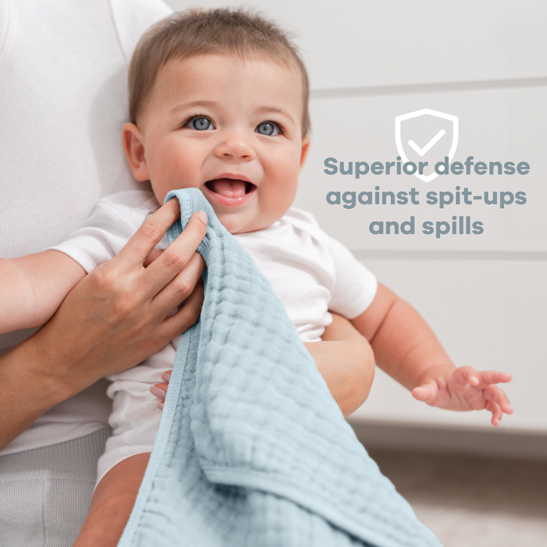 COMFY CUBS BEBE NIÑO SACAGASES MUSLIN SKY BLUE 6PK