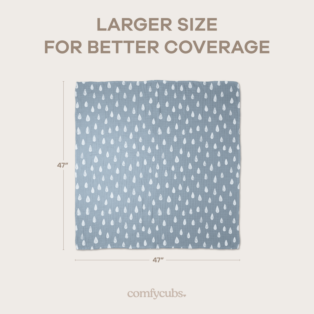 COMFY CUBS MANTA MUSLIN SWADDLE SUN/RAINBOW/RAIN/DOODLE 4PK